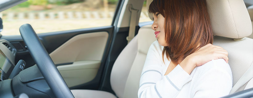 auto accident injury patient in need of shoulder pain treatment in Dublin